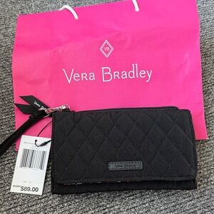 Vera Bradley Black Quilted Wristlet